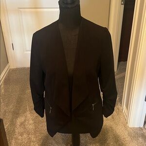 Apt. 9 Classic Black Blazer with Zippered Pockets